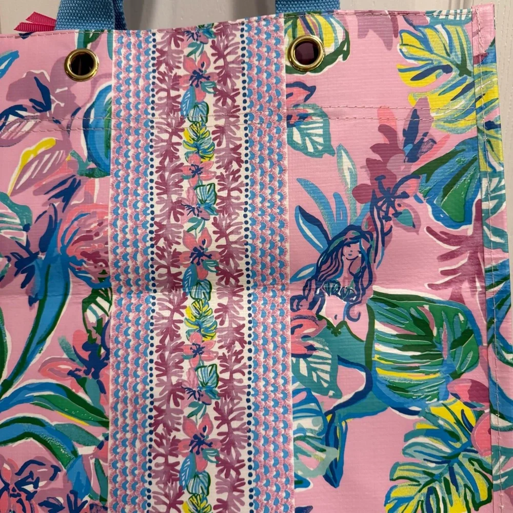 NWT Lilly Pulitzer Market Shopper in Mermaid in the Shade Purple Reusable Bag - Picture 8 of 9